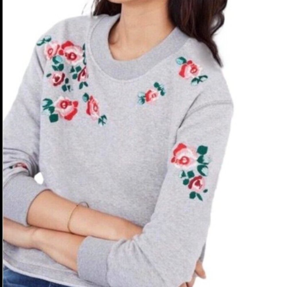 Miles by Madewell Floral Embroidered Sweatshirt L